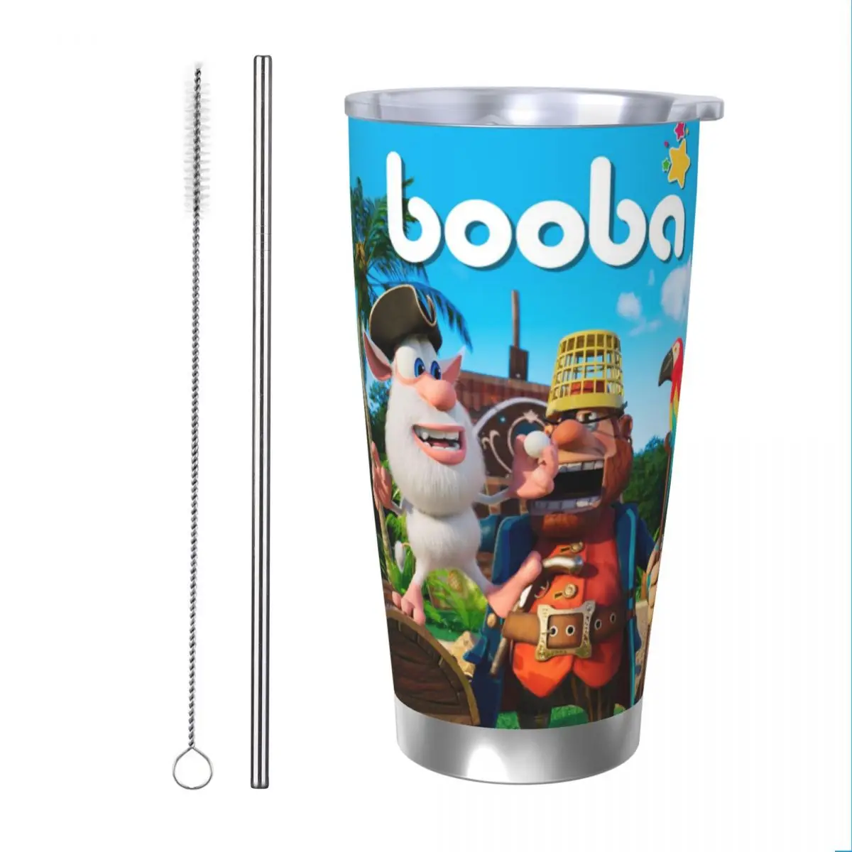 Fourbob-Booba Animation 20oz Stainless Steel Insulated Thermal Coffee Car Cup Cold Hot Mugs Vacuum Flask