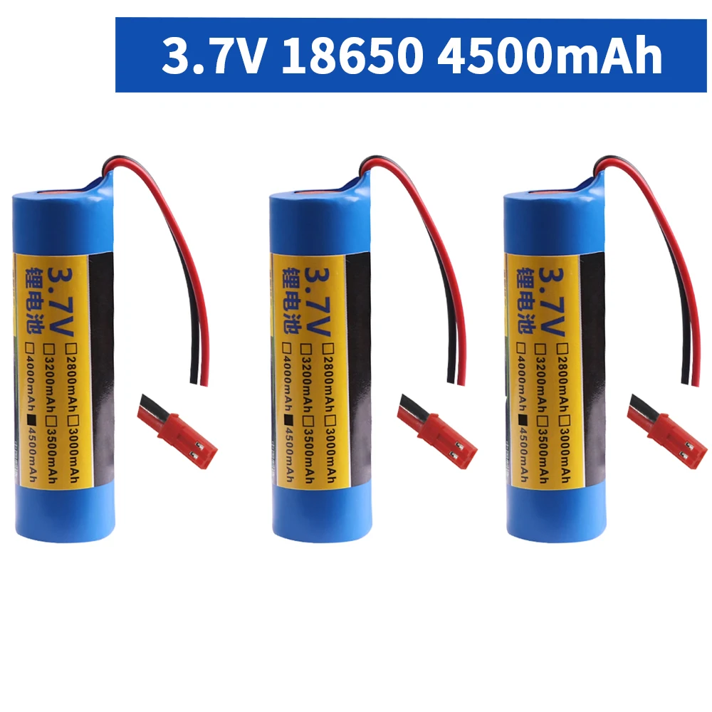 3.7V 4500mah 18650 Rechargeable Battery SM/XH2.54 PLUG For Rc Toys Helicopter Airplanes Car Boat Tank Gun Truck Lithium Battery