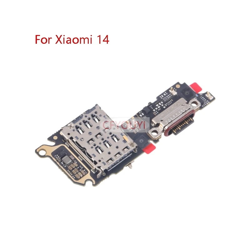 

USB Charging Port Board For Xiaomi 14 14T 14T Pro SIM Card Reader Dock Charger Connector Flex Cable Replacement Parts