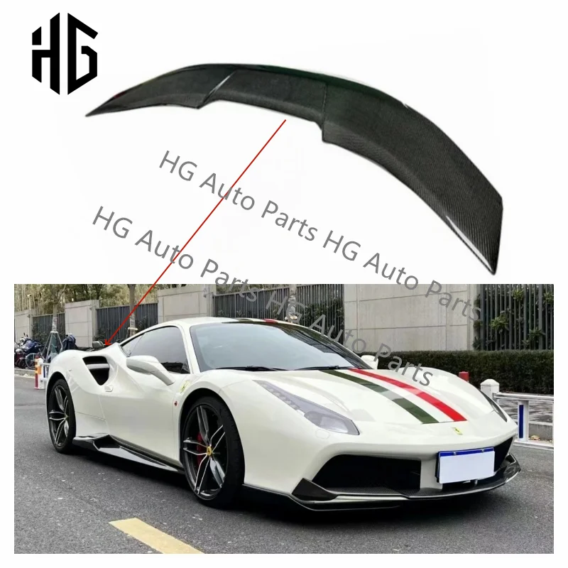 

Carbon Fiber Vors Style Rear Bumper Lip Spoiler Trunk Lid Wing Body Kit For Ferrari 488GTB Upgrade to V-style Rear Spoiler Wings