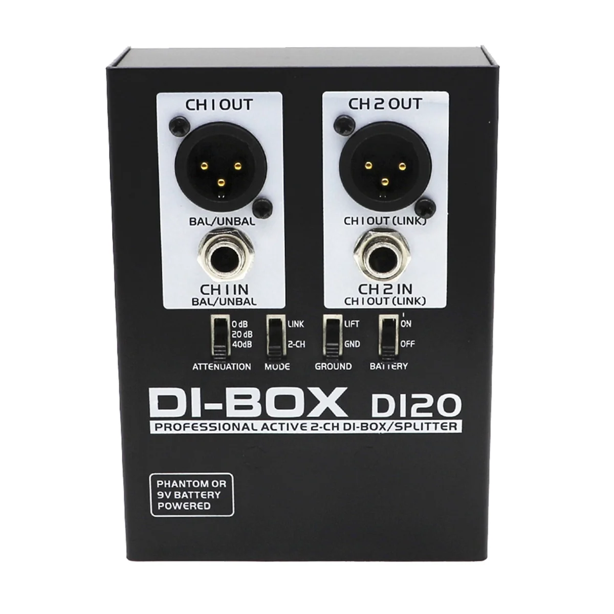 Audio Active DI BOX Direct Injection Box Low Noise Guitar Bass DI 2 Channel Audio Converter Multi-Purpose Mixer Audio