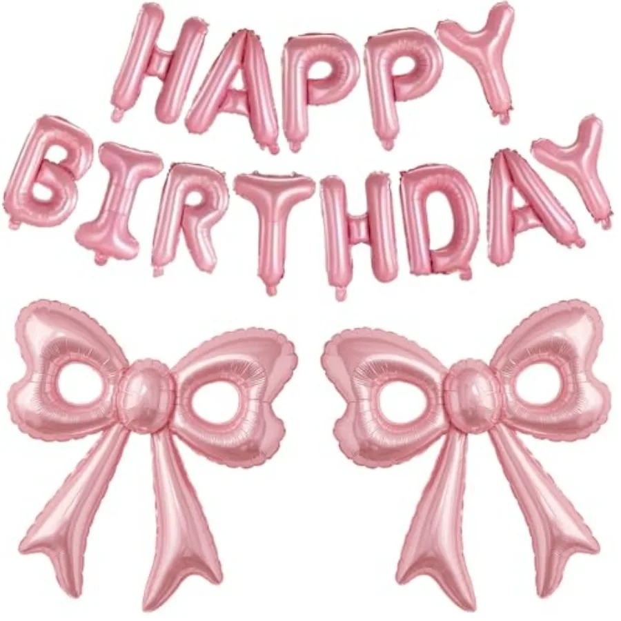 

Happy Balloons, 31"Huge Aluminum Foil Balloons for Girl Woman, Princess, Coquette Party Decorations Supplies