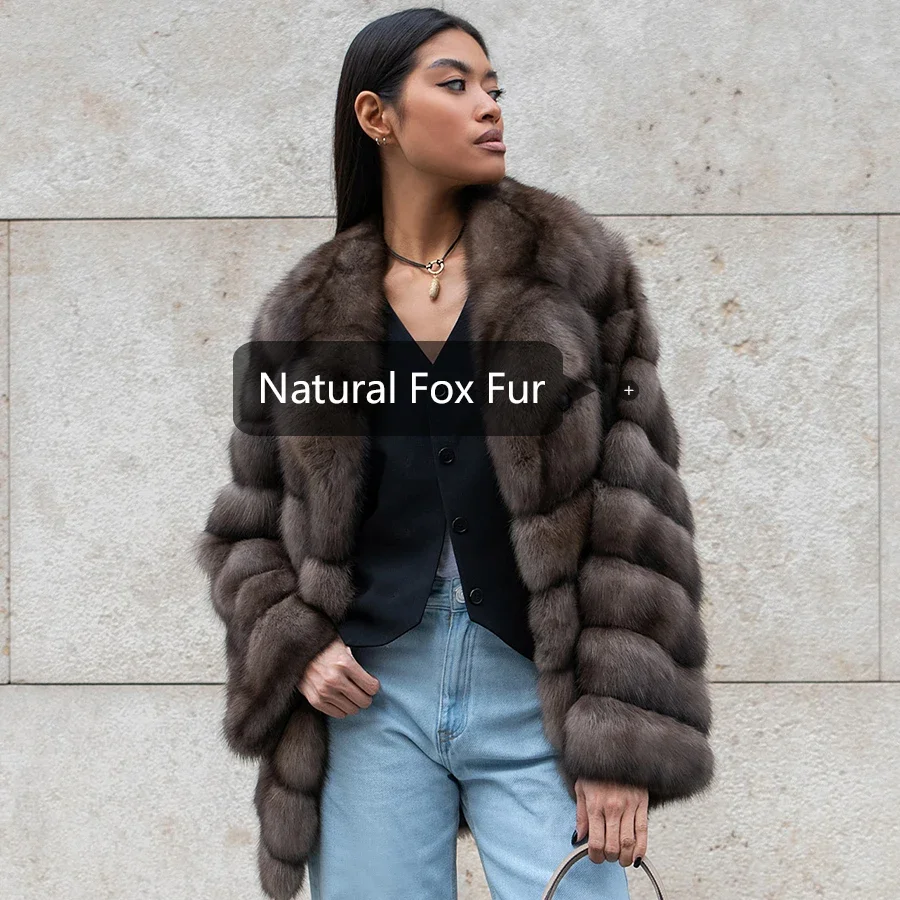 Genuine Fur Coat New Fox Fur Coat Natural Fox Fur Jackets High Quality Fashion Women Clothes Luxury Winter Coats