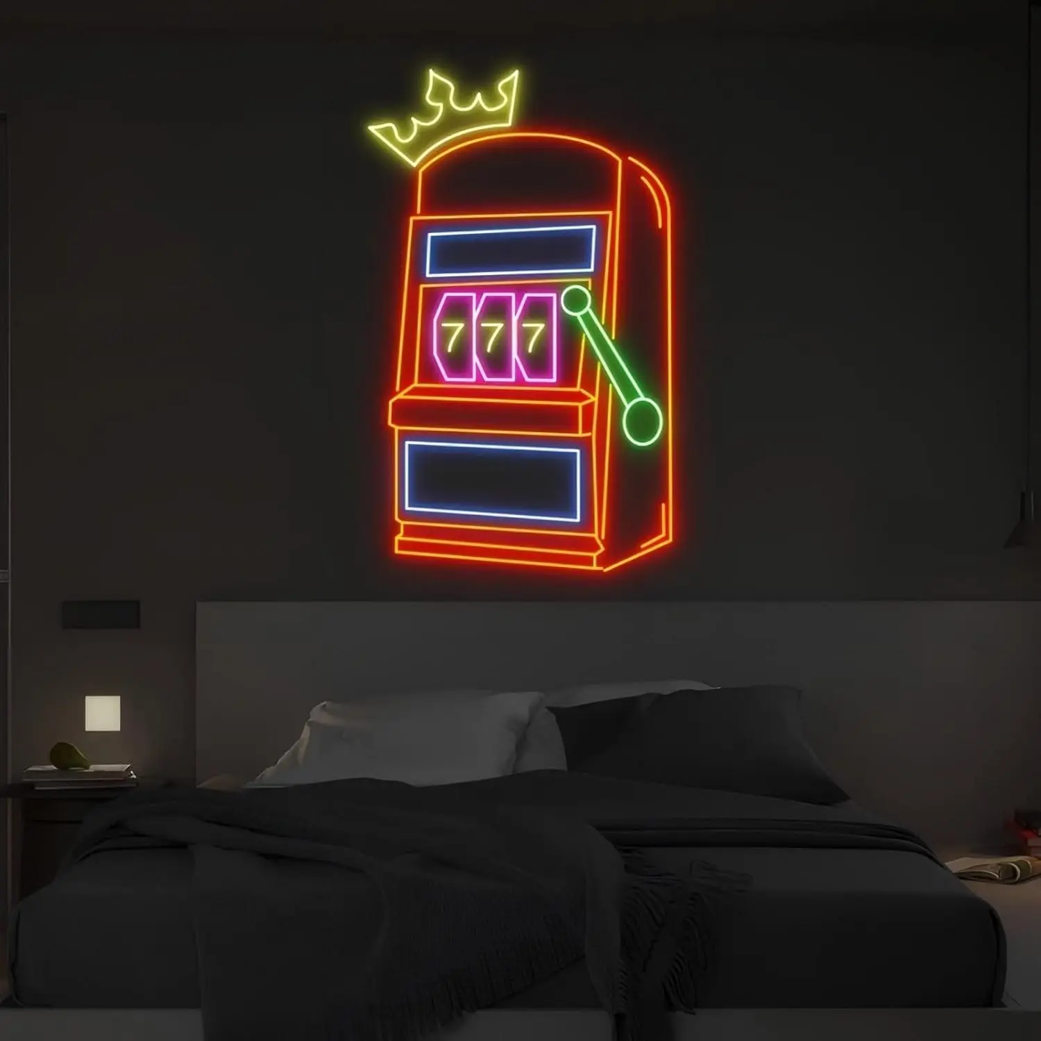 Slot Machine Neon Sign Game Icons For Casino USB Powered LED Light for Wedding Garage Bar Gaming Room Bedroom  Decoration