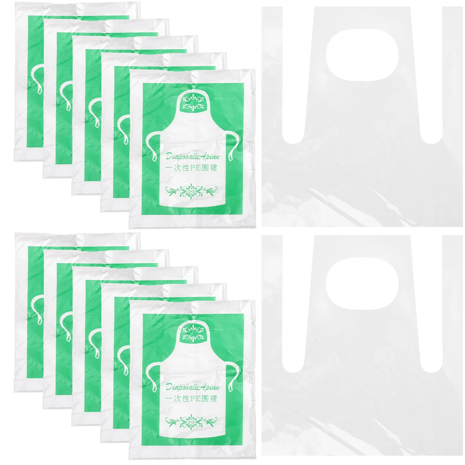 

50 Pcs Dust-proof and Oil-proof Toddler Apron Black Pe Cleaning for Housekeeping Multi-function