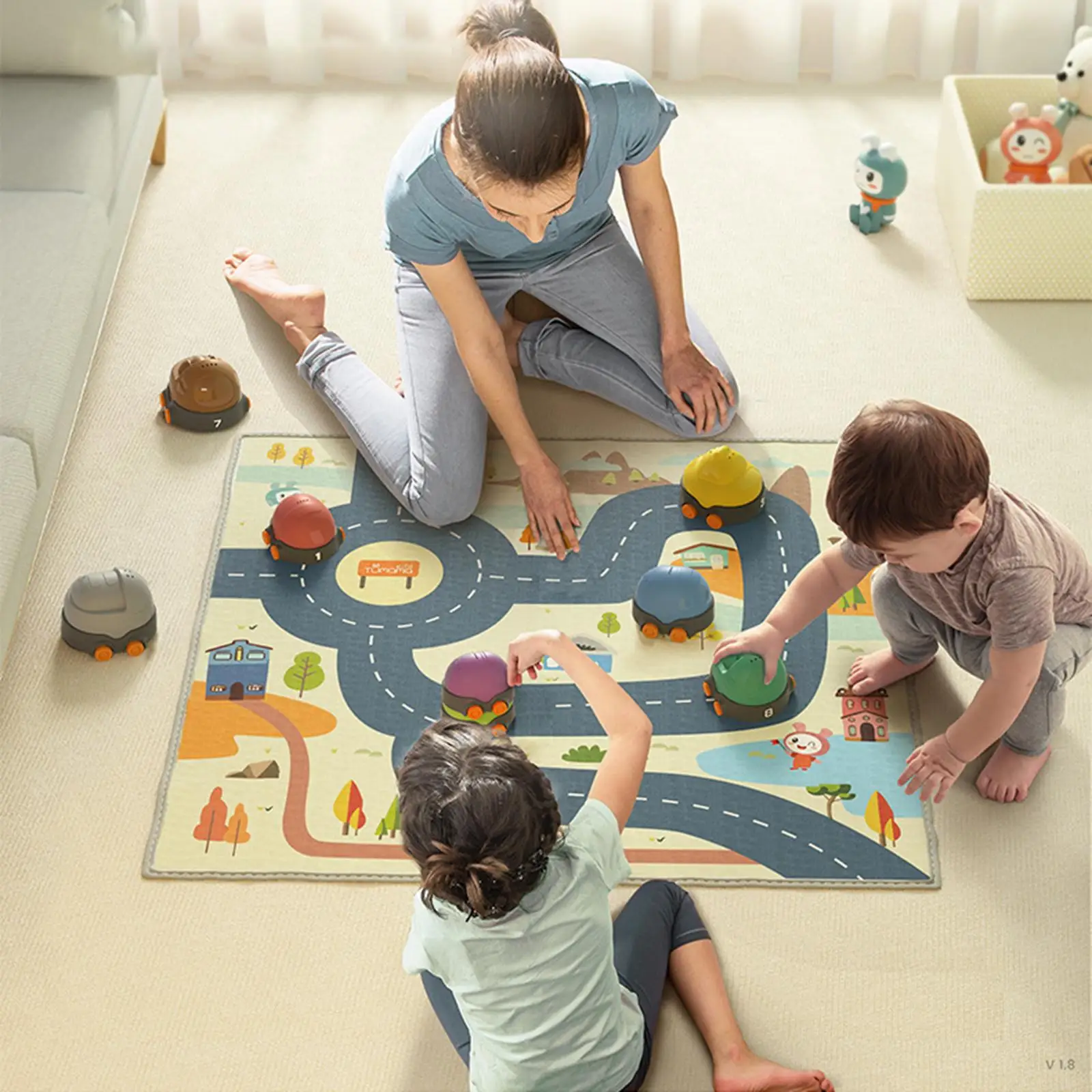 

Новинка, штабелирование с игровым ковриком, игровые транспортные средства для детей