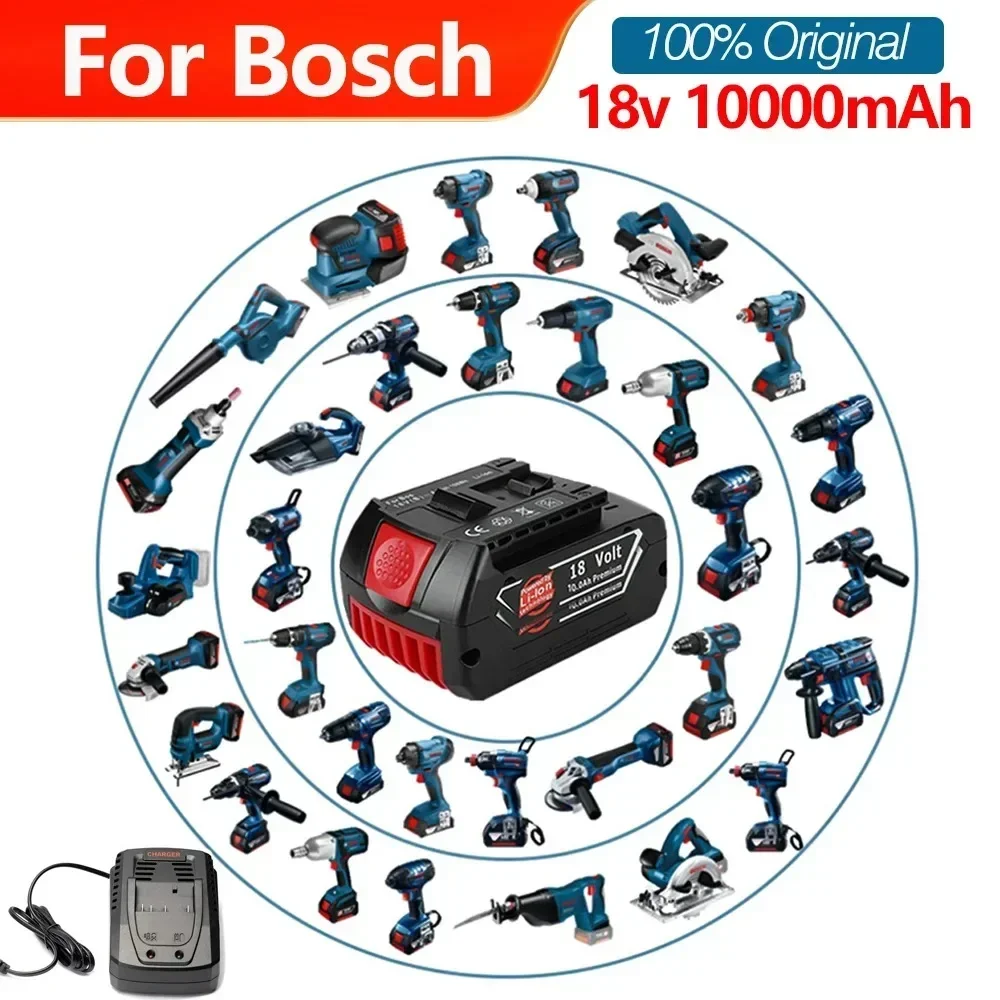 For Bosch 18V 8000mAh  Lithium Ion Battery Replacement 18V Professional Drill Battery BAT609 GSR BAT610 BAT618 BAT619 18V 10.0Ah