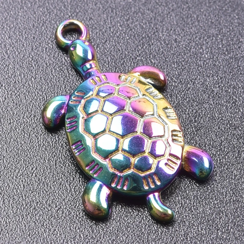 5pcs Charms Tortoise Sea Turtle Pendant For Jewelry Making Supplies Stainless Steel Marine Animals Charms DIY Accessories Bulk