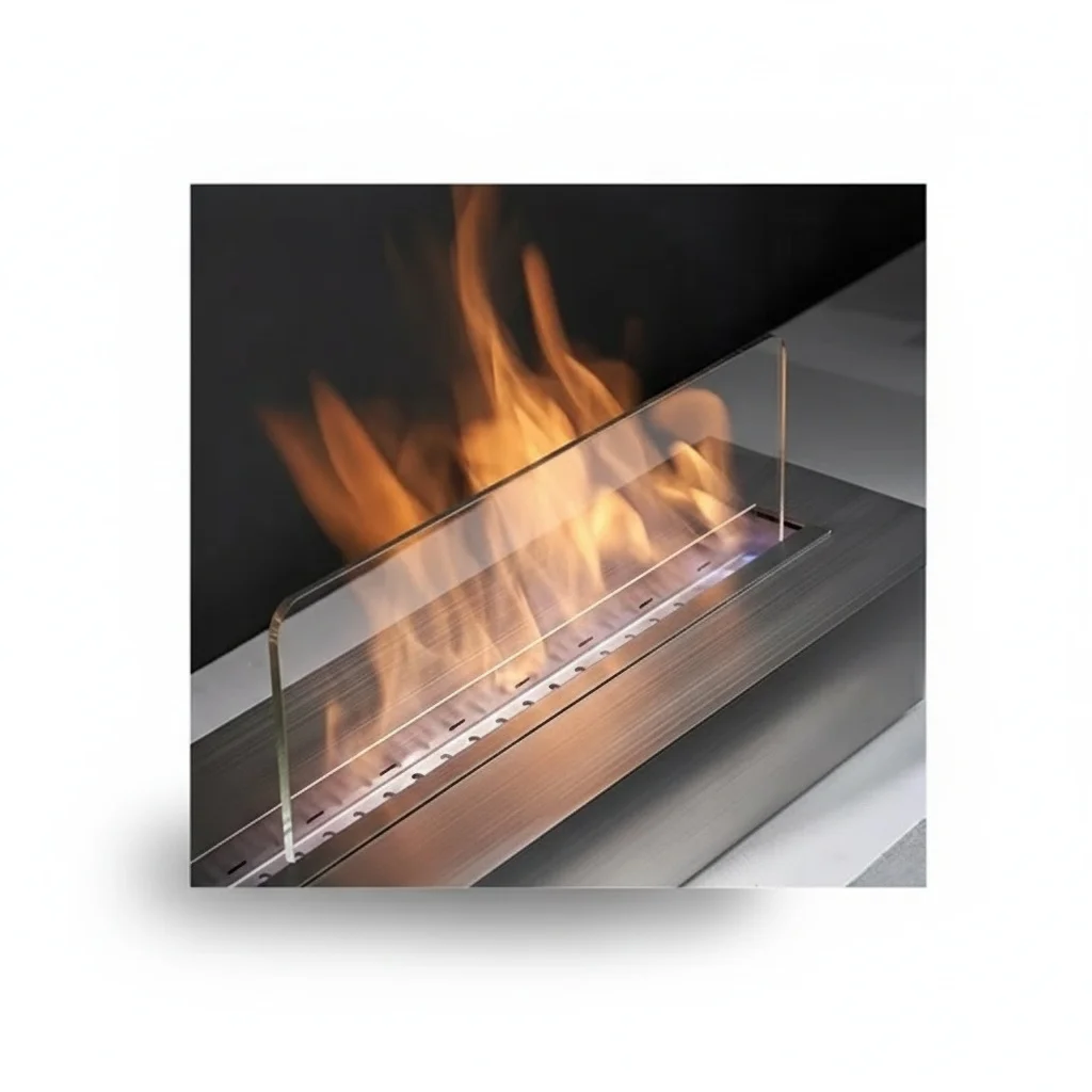 

Биоэтанольный камин, встраиваемая топка из нержавеющей стали 304, бездымная этаноловая горелка для помещений, 50x18x12 см