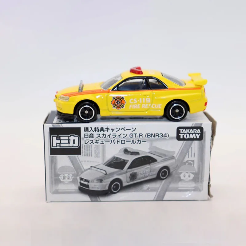 

Tomy масштаб 1/64 GT-R BNR34 полицейский сплав имитация модели автомобиля статическая коллекция украшенные праздничные подарки игрушки сувенирный подарок