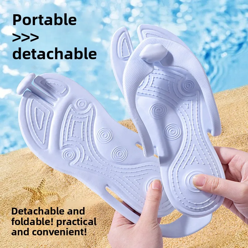 Portable Foldable Disposable Flip‑Flops Couple Travel Business Trip Slippers Anti‑Slip Lightweight Beach Hotel Indoor Outdoor