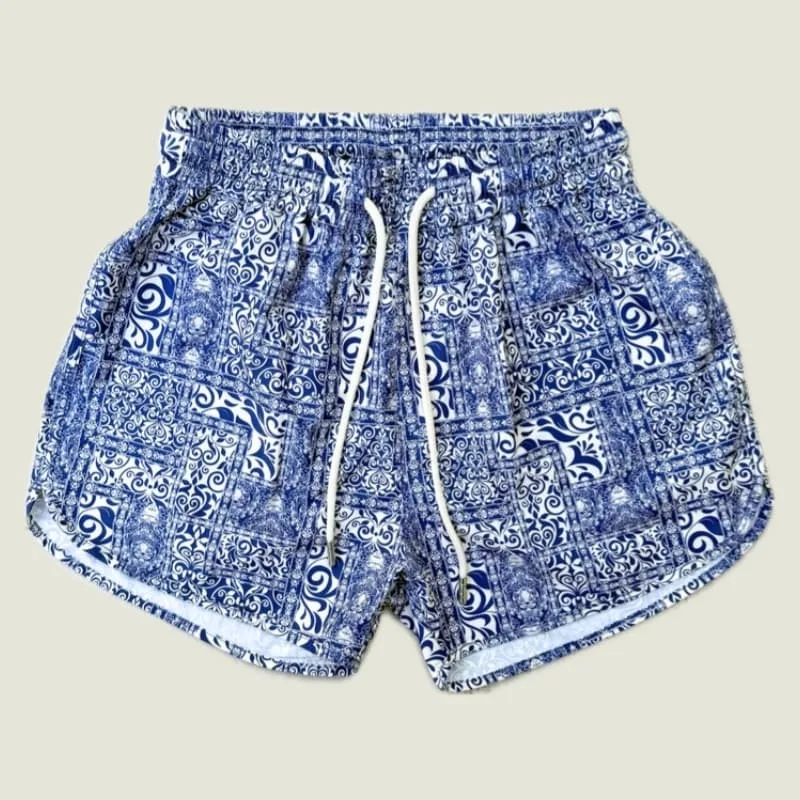 Summer 2026 Men's Retro Y2K Print Beach Shorts – Stylish, Versatile, Lightweight & Breathable – Unisex Athletic Casual Shorts