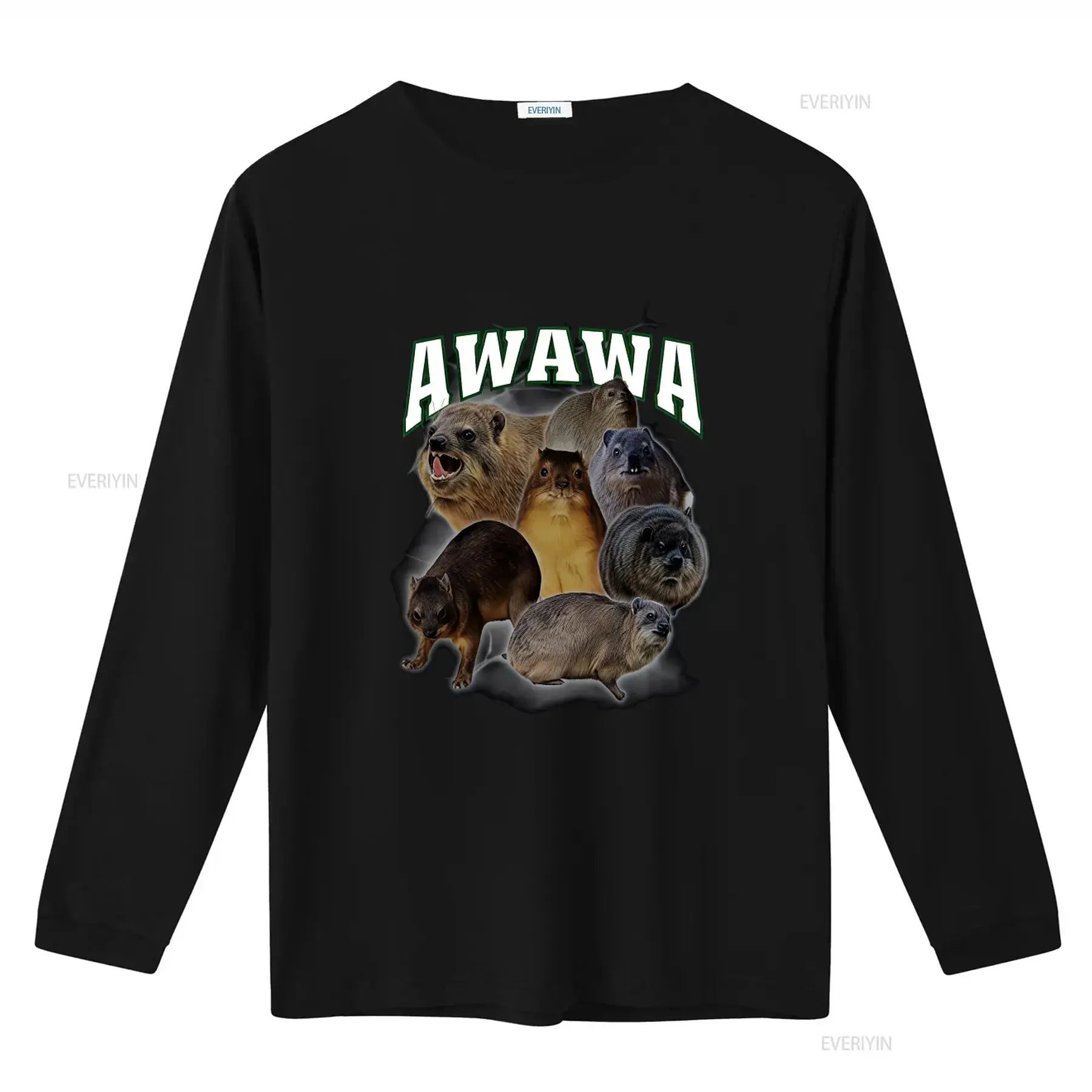 Hyrax T Shirt Bootleg AWAWA Hip Hop Animal Lover Design For Wife Friend Funny Meme Nature  vintage Washed homme streetwear