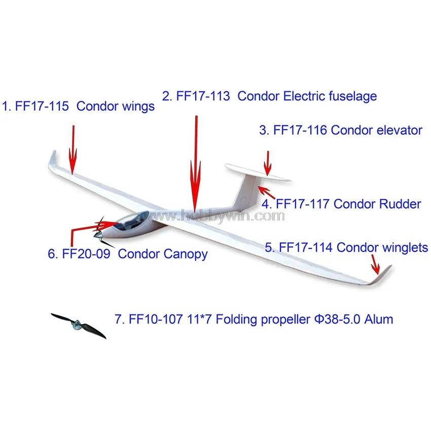 Condor Magic EVO4 Electric Glider 3000mm Kit without eletronic parts RC Model Fiberglass Sailplane