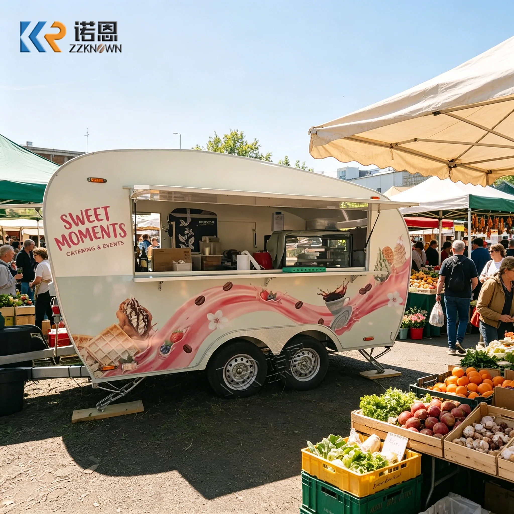 

Custom Color Mobile Food Truck Concession Catering Trailer for Coffee Ice Cream BBQ Burger Business Trailers for Sale