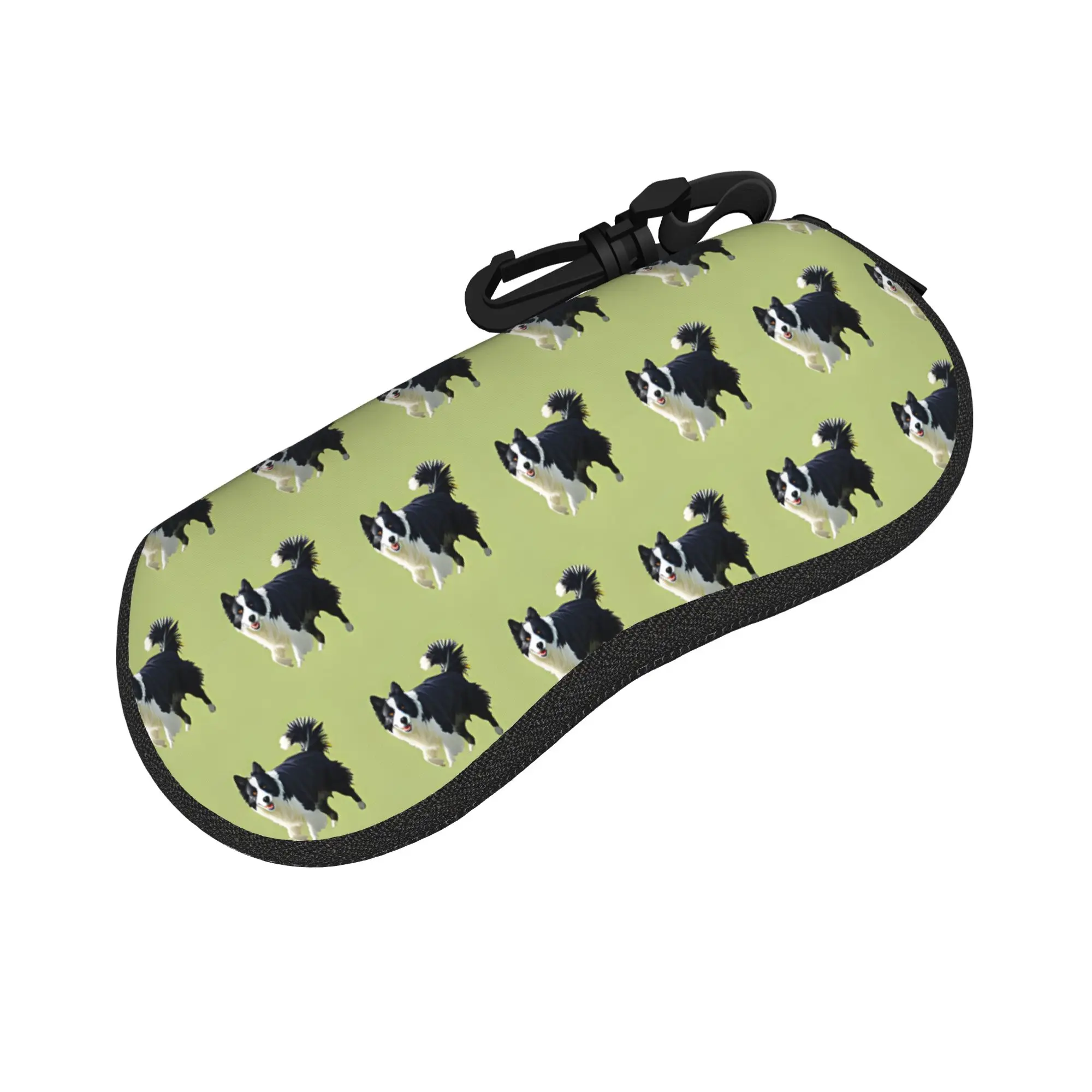 Cartoon Border Collie puppy dog Merch Glasses Case for Women Protective Zipper  Eyewear Box Ins Eyewear Container