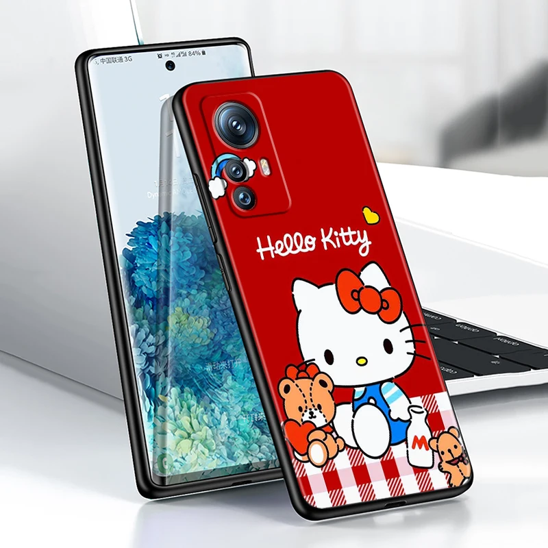 Sanrio Hello Kitty Cute Cartoon For Xiaomi Mi 14 13T 13 12T 12 11T 11i 11 10T 10 Pro Lite Ultra 5G Black Back Phone Case