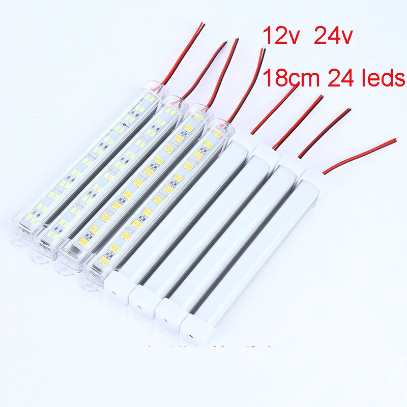 50pcs LED Strip 12V 24V 5630 Double Row Hard Strip Tube 9cm 18cm 5w 12 leds 24 leds  Rigid Bar 3000k 4000k 6000k Car Turck Boat