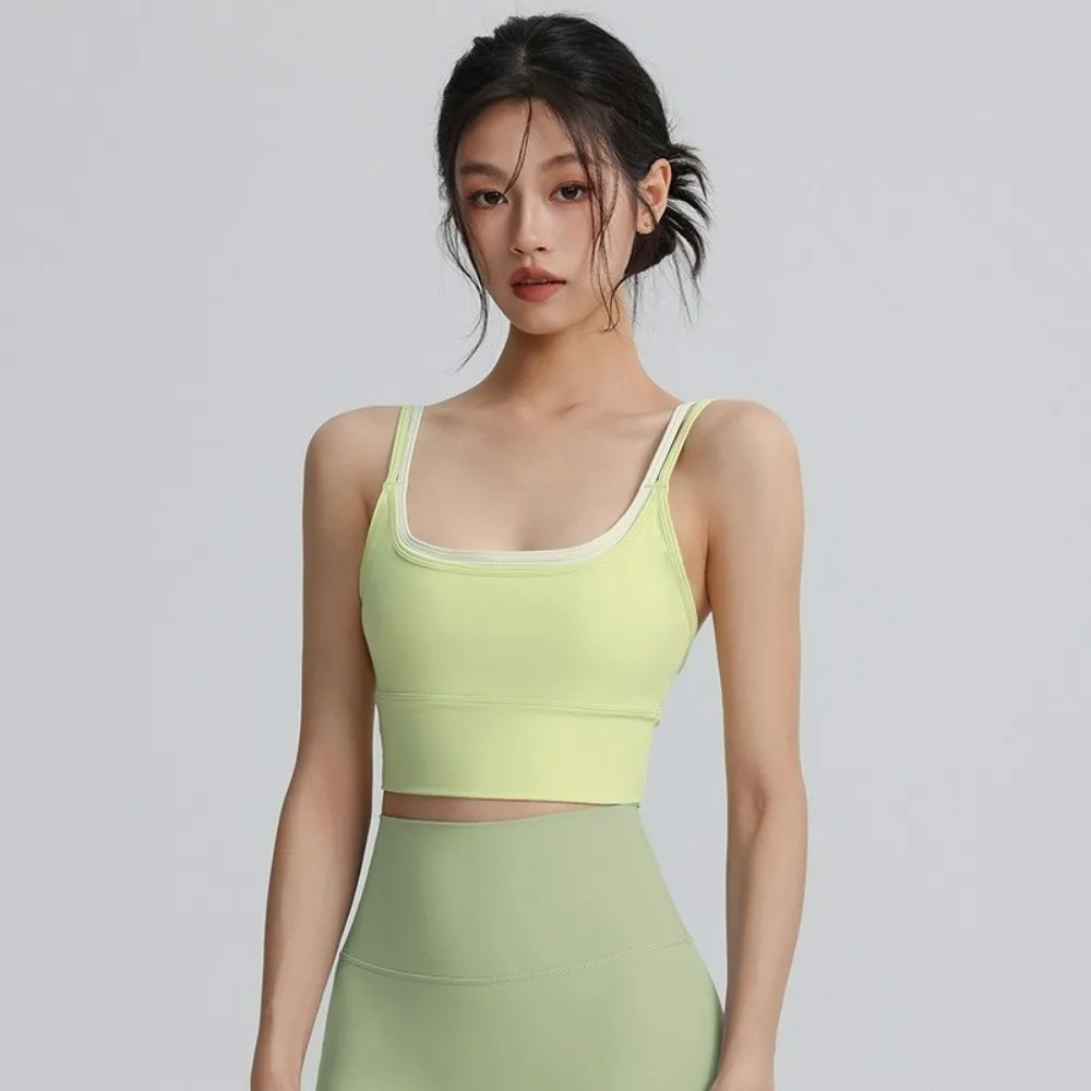 

Breathable Workout Bra Comfortable Color Blocking Sports Bra Beautiful Back Enhances Chest Support Yoga Underwear Training