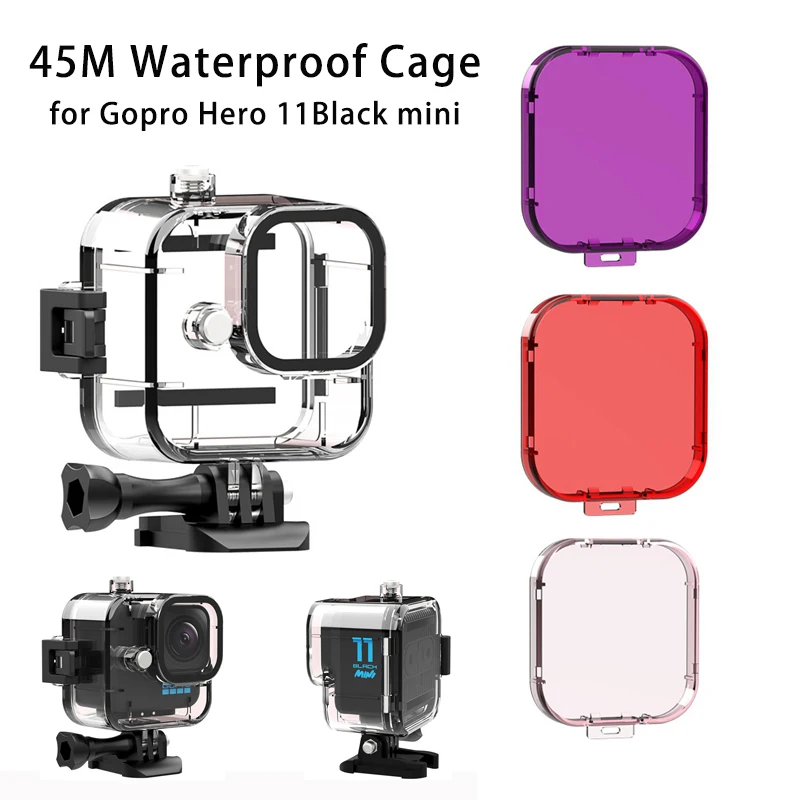 Dive Case For Gopro Hero 11Black mini Waterproof Housing Cage Underwater Protector Cover Housing Shell Camera Protector Holder