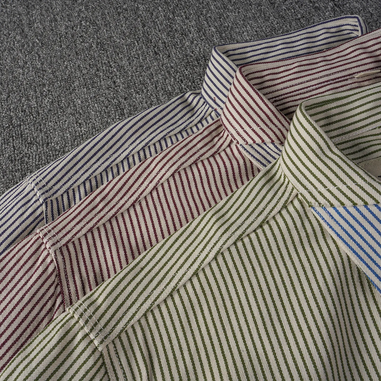 100% cotton yarn-dyed striped long-sleeved shirt men's American retro work shirt jacket