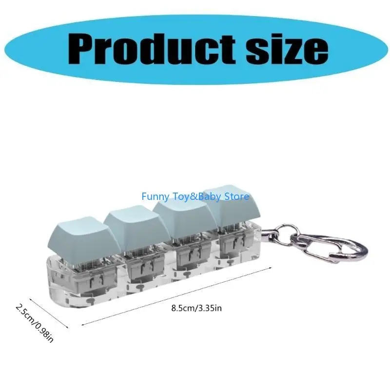 C90B Meerdere kleuren 4 Knop Keyboard Keychain Stress Relief Toy voor kinderen