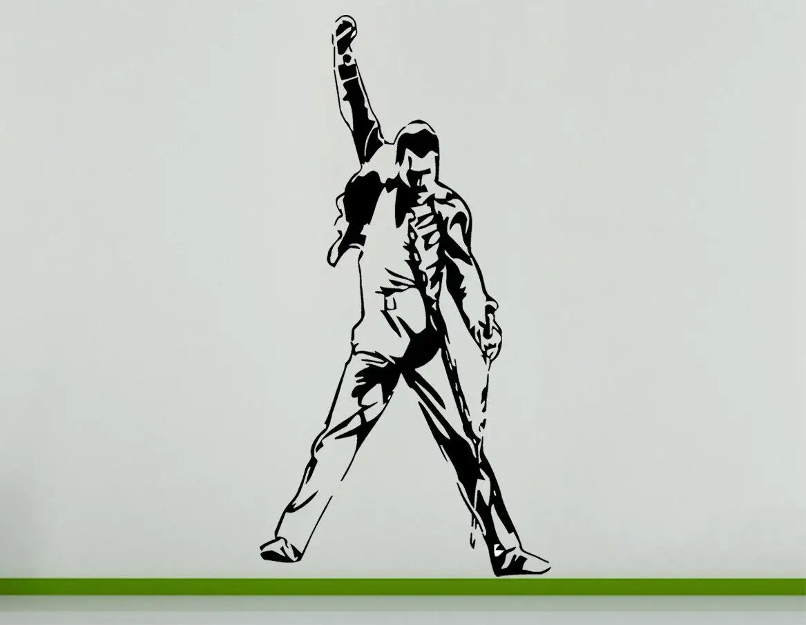 

Freddie Mercury Queen We Will Rock You Music Legend Decal Wall Sticker Freddy Decor