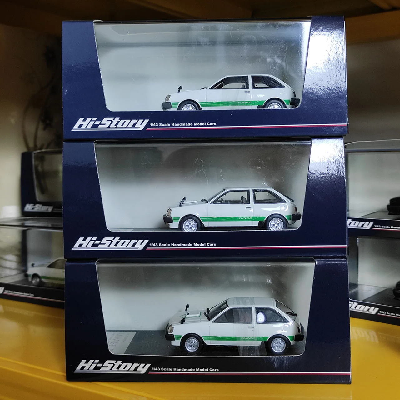 Hi-Story 1:43 Scale MITSUBISHI MIRAGE II 1400 TURBO 1982 Resin Car Model Collectible Toy Gift Souvenir Display Ornament