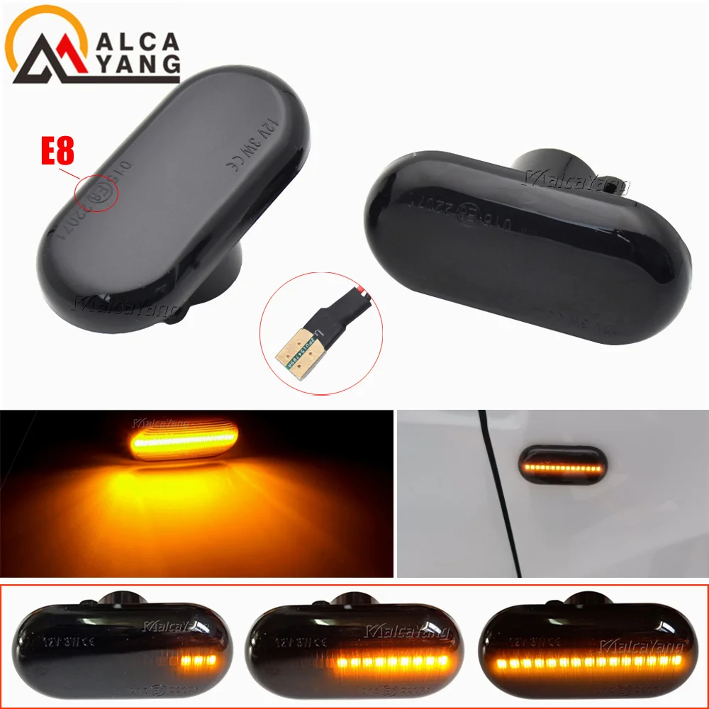 For Nissan PRIMASTAR Opel VIVARO Renault MEGANE ercedes-benz Smart Dacia Dynamic LED Blinker Side Marker Turn Signal Light Lamp