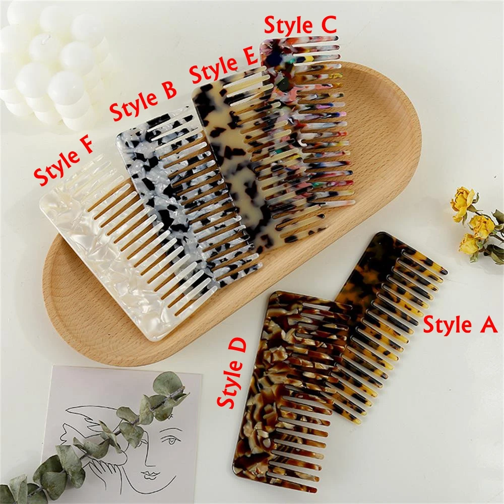 6 styles for Women Girls for Thick Curly Wavy Hair Acetate Hair Combs Detangling Comb Wide Tooth Hair Comb Hairdressing Comb