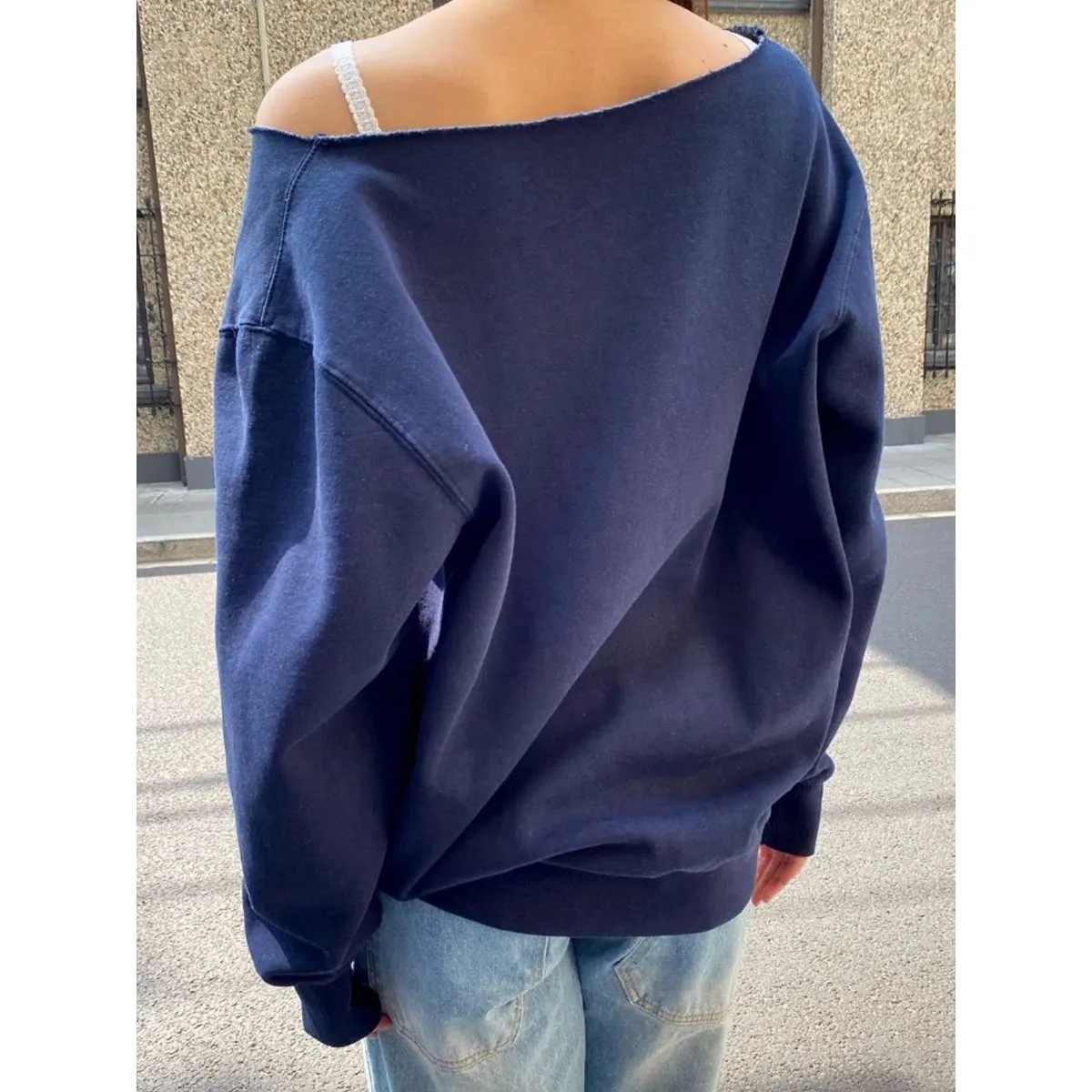 

Негабаритный свитшот с вышивкой букв, длинный совок Ne, женский удобный повседневный свитер, осенняя мода для 2-месяц для маленьких девочек