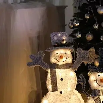 

Christmas Winter Dress up Set Scene Arrangement Glowing Snowman Elk