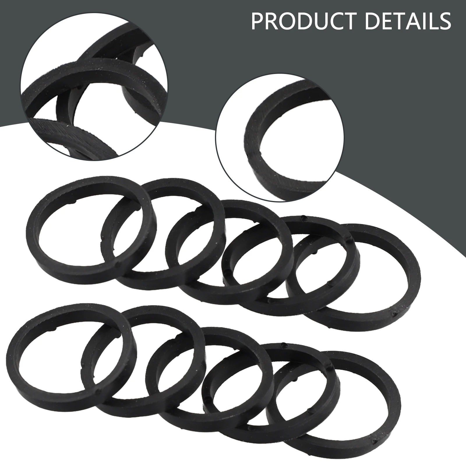 10/20 Stück Ersatz-O-Ringe, Gummi-Unterlegscheiben für 1 Spinlock-Hantelmutter, Fitness-Zubehör, langlebig, praktisch, Kunststoff, schwarz, 25 mm – Detail 1