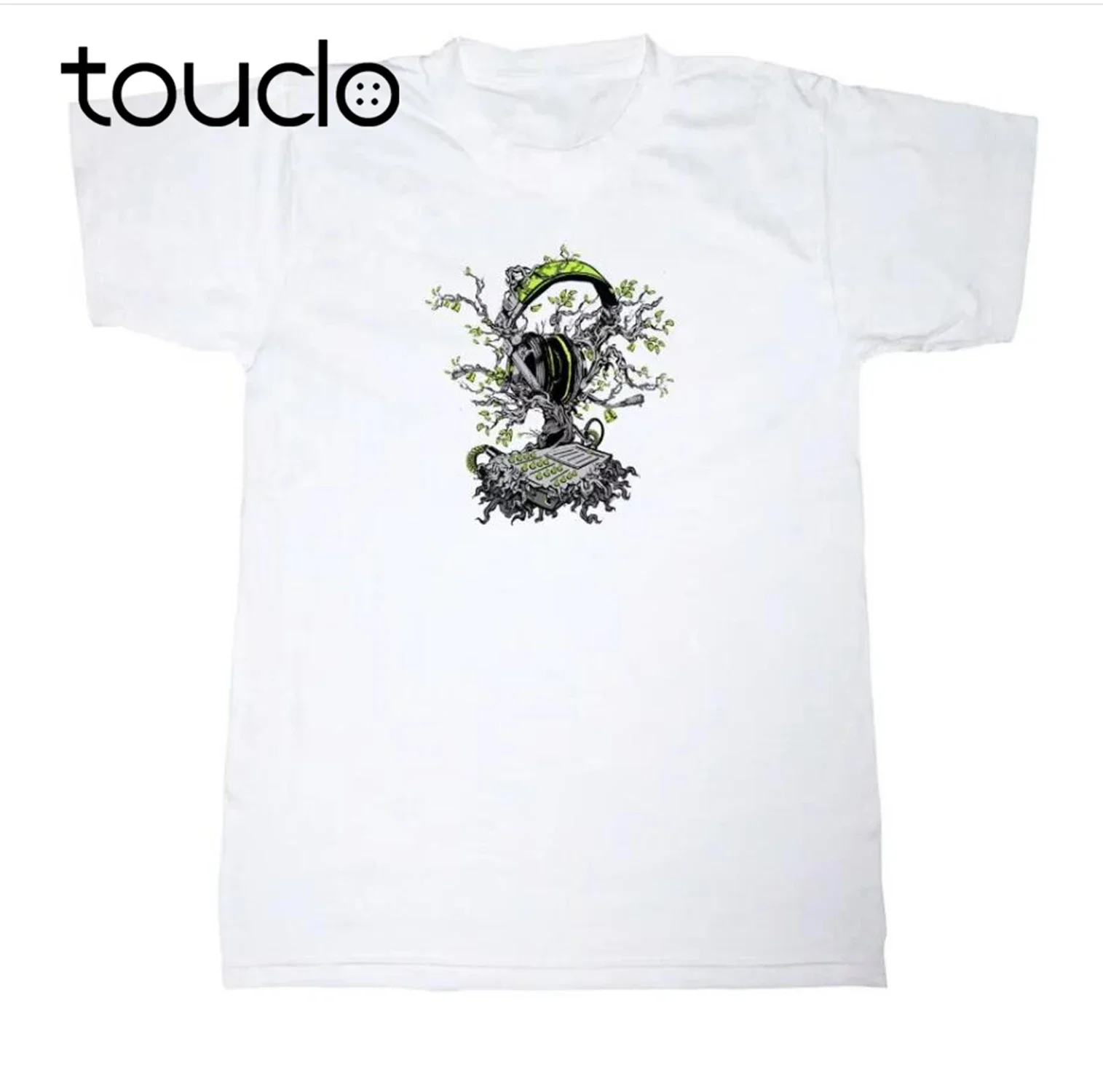 Fashion Summer T Shirt  HEADPHONES TREE T-SHIRT 100% COTTON MIXER MIXING DESK SYNTH MUSIC DANCE DJ TEE