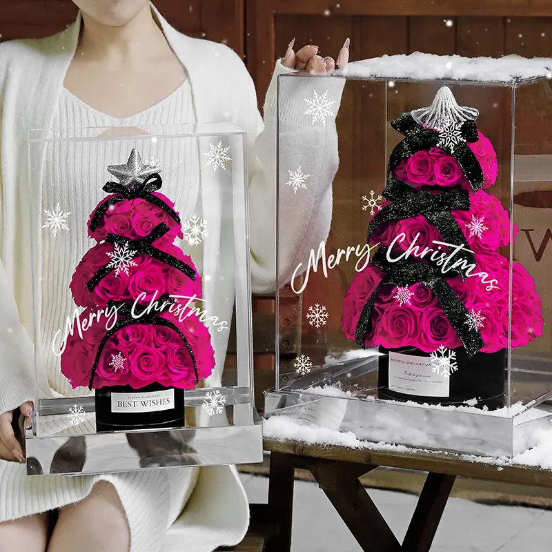 Christmas tree eternal flower high-end real flower gift box ornament