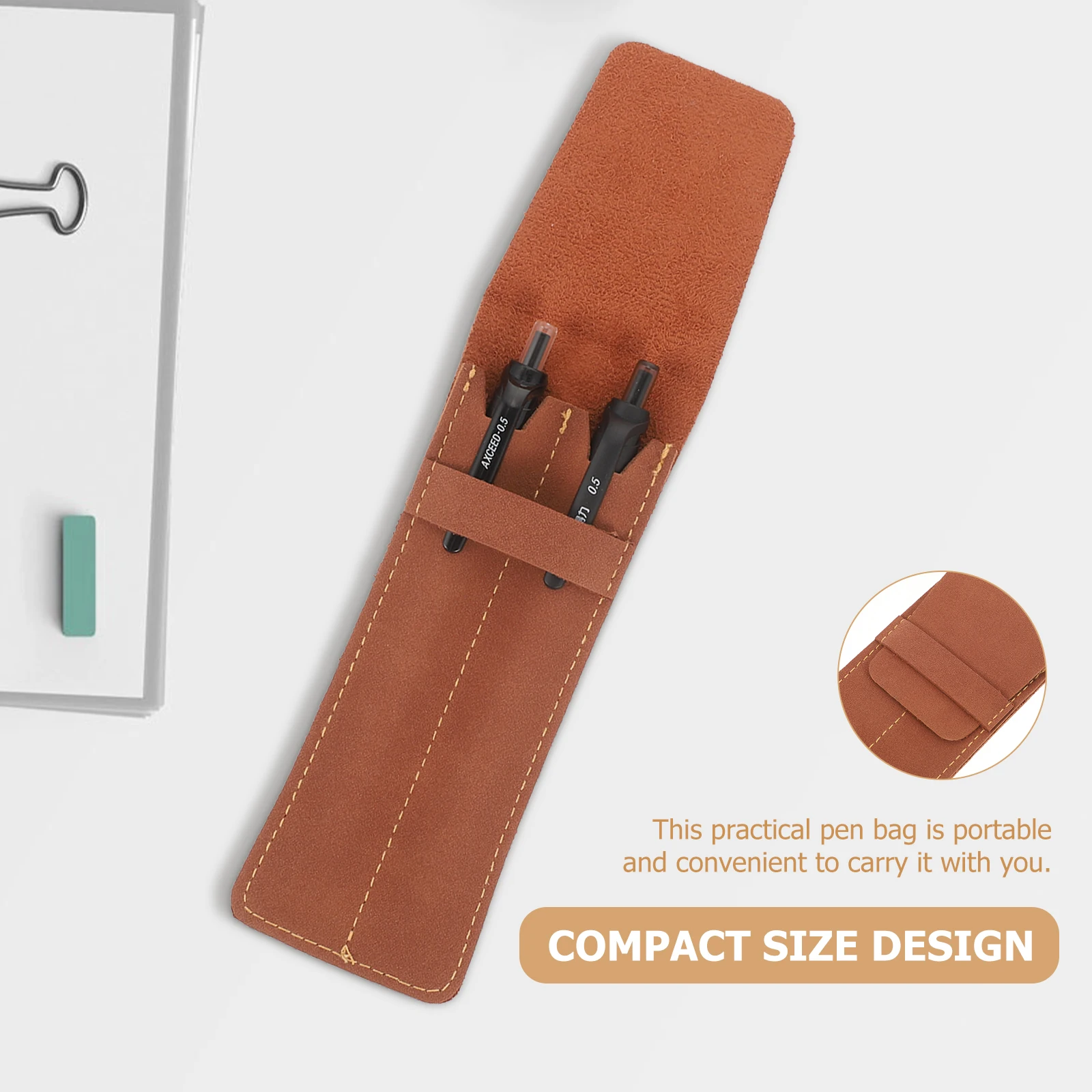 

2pcs Holder PU Retro Fountain Ballpoint Sleeve Ballpoint Pen Case Pen Sleeve Portable Gift Pouch Holder
