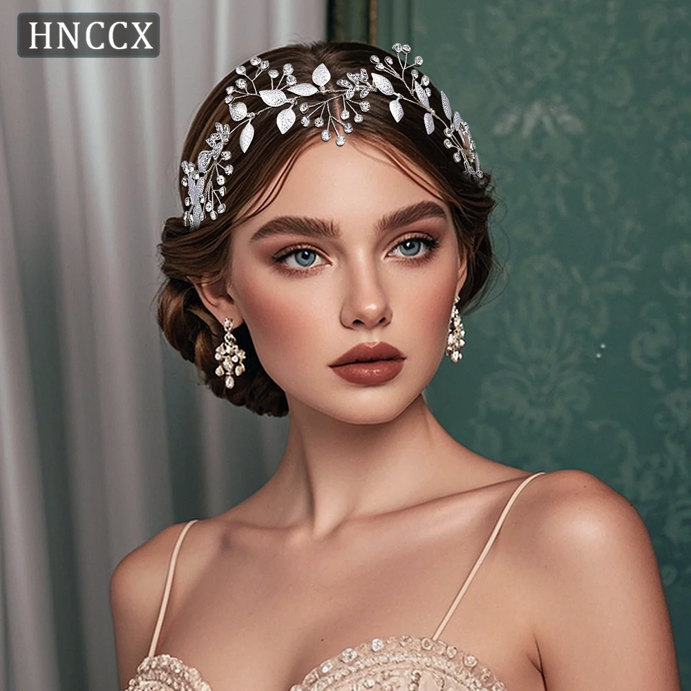 

YouLaPan Bridal Wedding Diamond Gift Hair Strap with Alloy Leaves Crafted Exquisite Women's Banquet Party Hair Accessories HP537