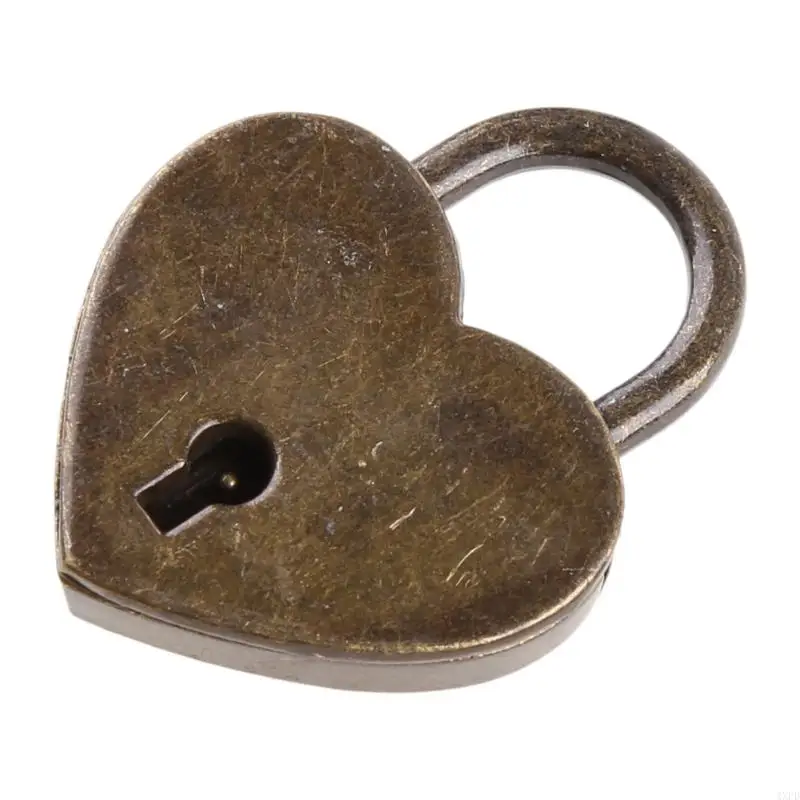 4XFD Retro for Wish Lock Heart Everlasting Love Padlock for Lovers Wedding Keyed Padl