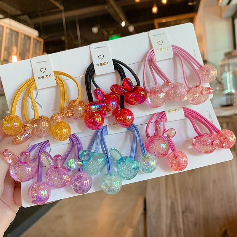 

Cute Rabbit Bubble Elastic Hair Bands for Kids High Stretch Ponytail Holders Non Slip Soft Toddler Girls Headwear