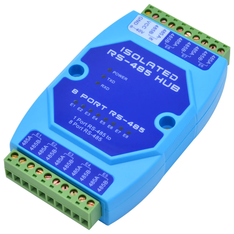 

8CH RS485 Bus Splitter Hub 8 Port Distributor Industrial-Grade Photoelectric Isolation Repeater