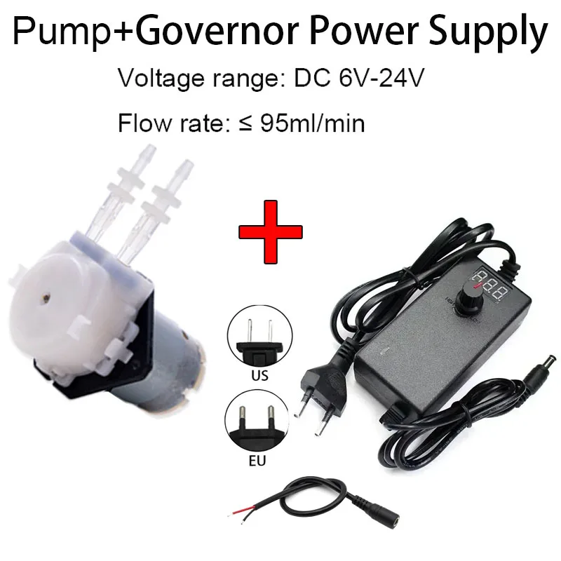 Kleine, einstellbare Peristaltikpumpe DC6V-12V für Flüssigkeitsdosierung, Tropfbewässerung, Aquarien, Laboranalyse und Tintenprobenahme