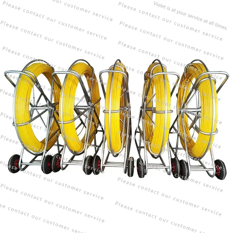 Underground Conduit Sewer Drain Pipe Cleaning Rod, Fiberglass FRP Duct Rodder, GRP Push Pull Cable Puller Rodding Cane