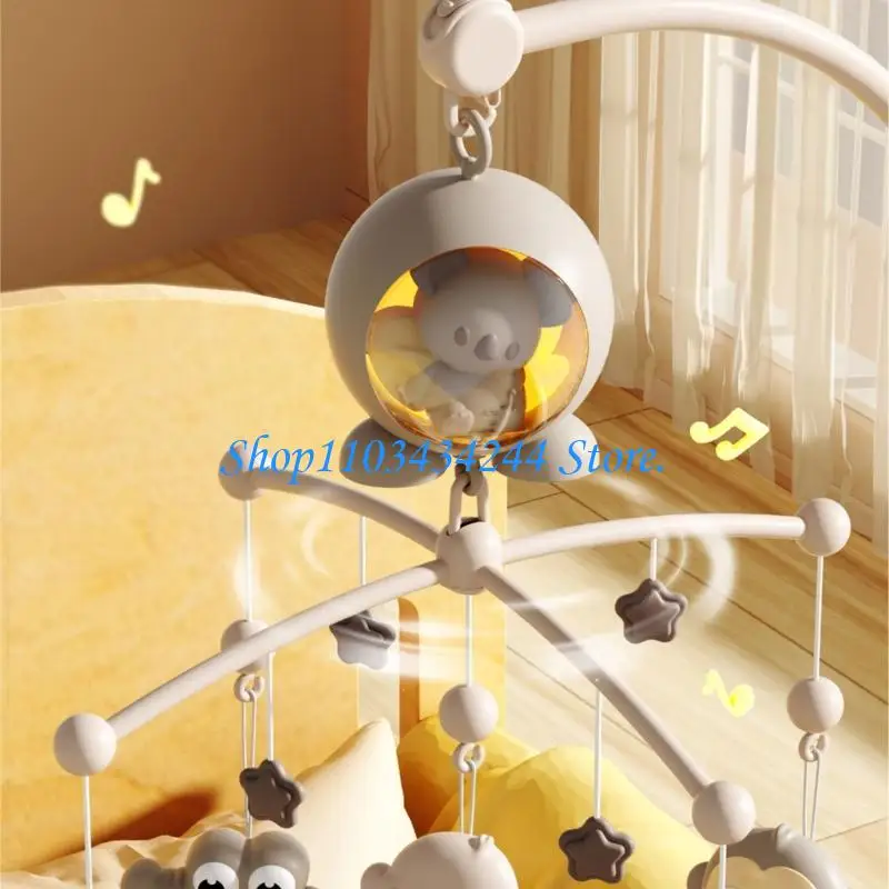  Multifunctional Baby Musical Mobile Remote Operated Bedside Light Show Rotating Crib Toy Sensory Development Songs
