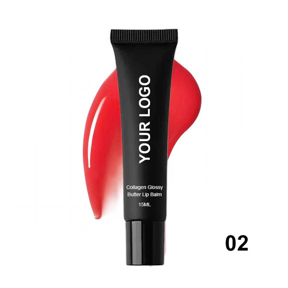 맞춤형 로고 15ml 4색 립밤 프라이빗 라벨 방수 지속력 있는 보습 영양 메이크업 도매 비건 블랙 튜브