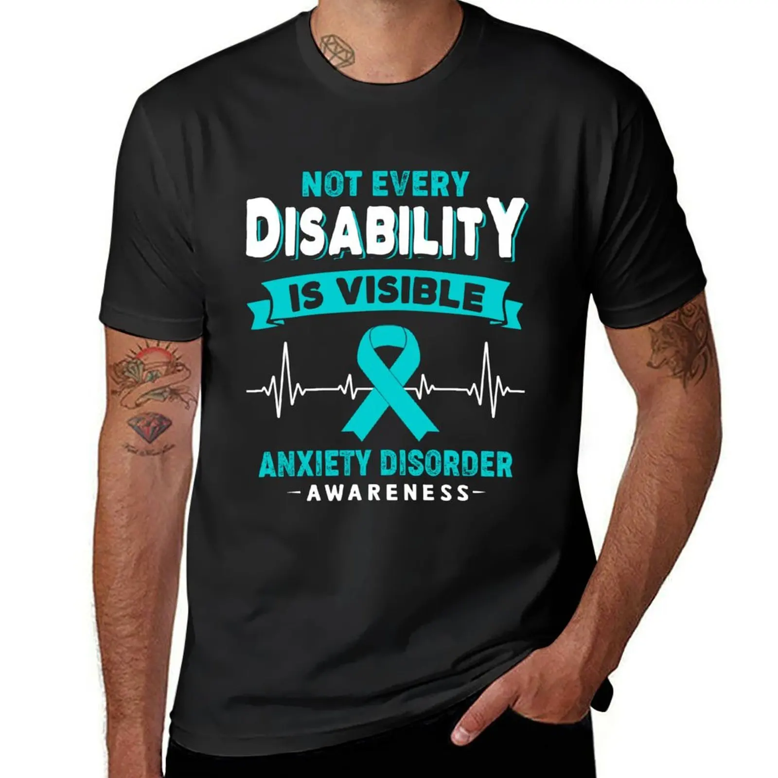 Anxiety Disorder Awareness - Not Every Disability Is Visible T-Shirt blacks for a boy slim fit t shirts for men