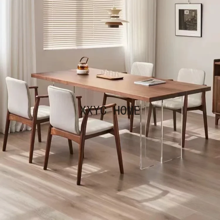 

Обеденный стол, верстак из цельного дерева, прямоугольный, простой, современный, бревенчатый, чайный столик, стол