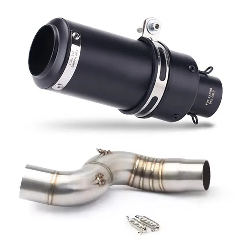 

51MM Slip-On Escape Motorcycle Exhaust Mid Link Pipe With Black Muffler Tips For Kawasaki Ninja ZX-6R 636 2004-2008 ZX6R ZX636