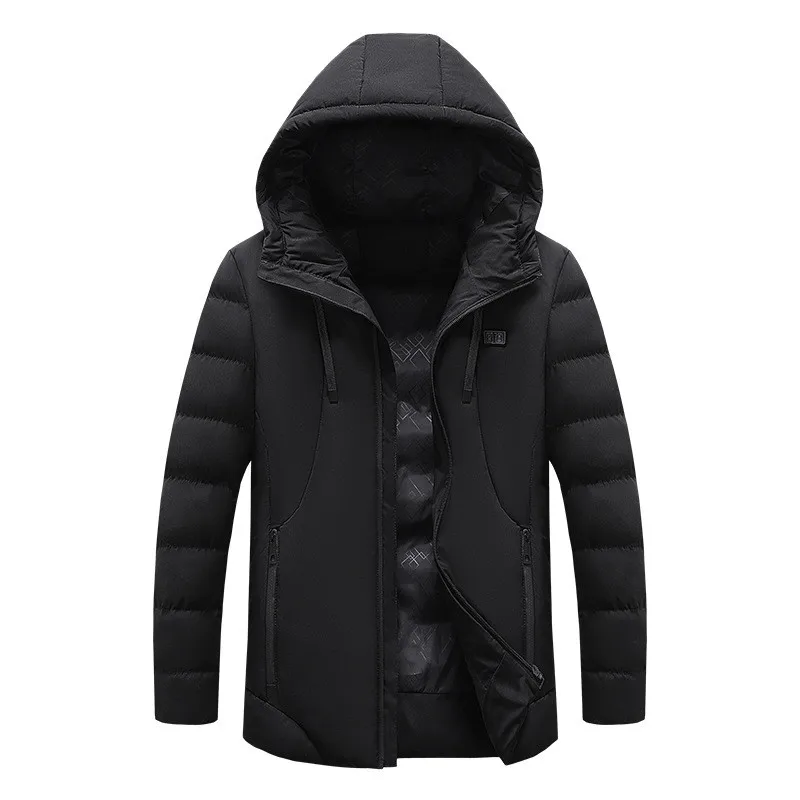 UHYTGF 6XL Big Size Jacket Men\'s Couple Hooded Smart Heating Winter Coat Male Casual Father Parka Overcoat Jaqueta Masculina 107