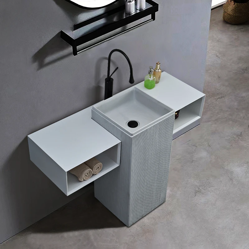 Designer minimalist column basin integrated washbasin toilet vertical floor-standing washbasin customization