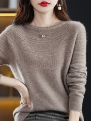 Seamless Cashmere Sweater Women's New Loose Pullover Sweater Autumn Winter Sweater Women Elegant Long Sleeve Top Fashion Woman